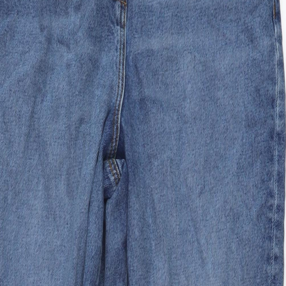 COLLUSION Womens Blue Cotton Mom Jeans Size 28 in L29 in Regular Button