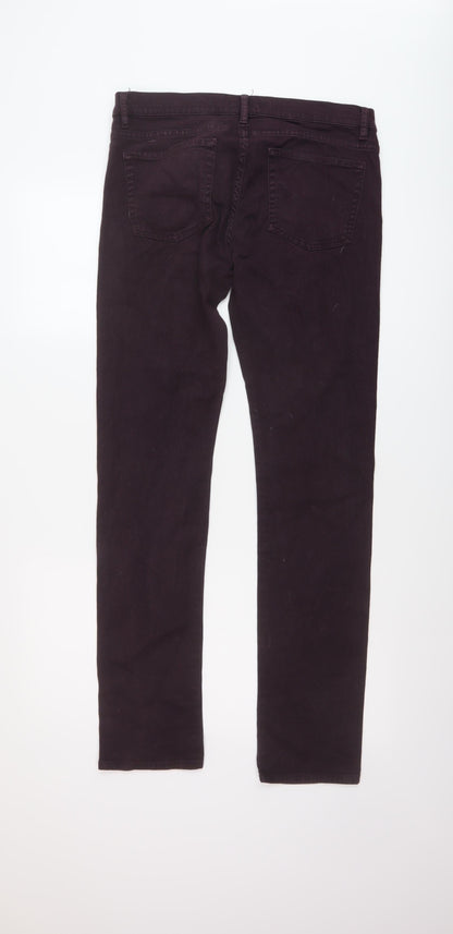 The Kooples Womens Purple Cotton Straight Jeans Size 30 in L36.5 in Regular Button