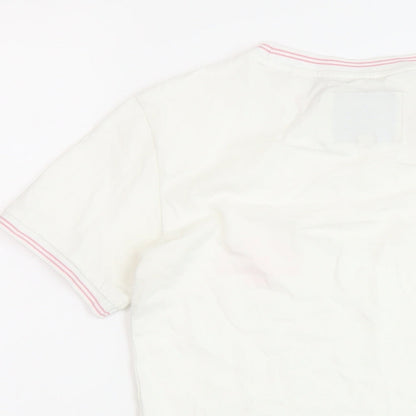 Jack Wills Womens White Cotton Basic T-Shirt Size 8 Crew Neck