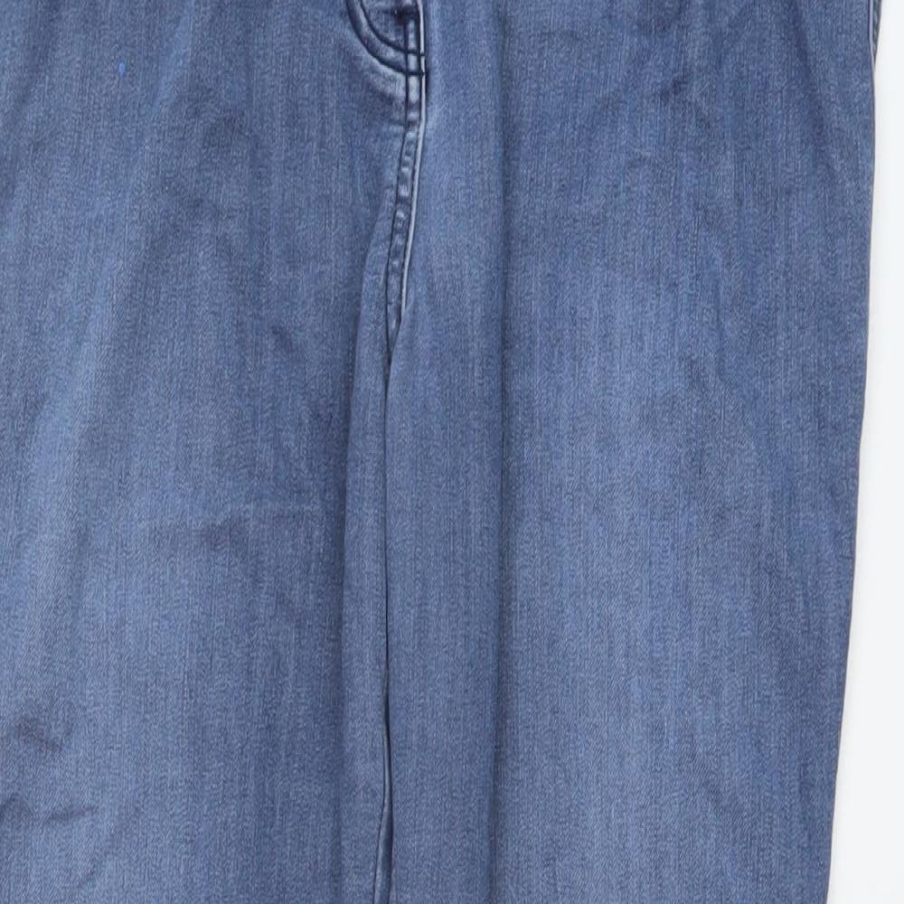 NEXT Womens Blue Cotton Skinny Jeans Size 12 L29 in Regular Button