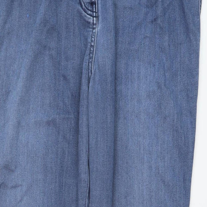 NEXT Womens Blue Cotton Skinny Jeans Size 12 L29 in Regular Button