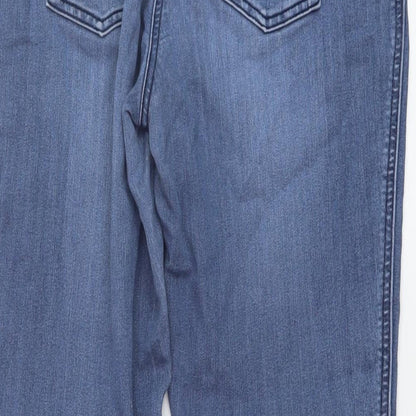 NEXT Womens Blue Cotton Skinny Jeans Size 12 L29 in Regular Button