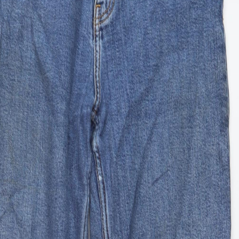 Monki Womens Black Cotton Straight Jeans Size 28 in L28 in Regular Button