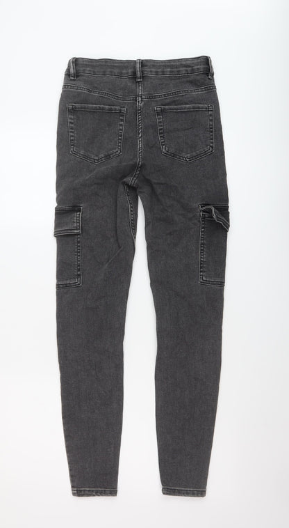 Womens UK Size 12 Papaya Regular Fit Skinny Grey Jeans