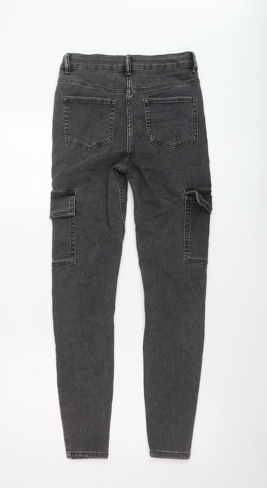 Womens UK Size 12 Papaya Regular Fit Skinny Grey Jeans