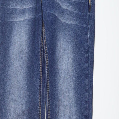 Denim & Co. Womens Blue Cotton Skinny Jeans Size 6 L28 in Regular Button