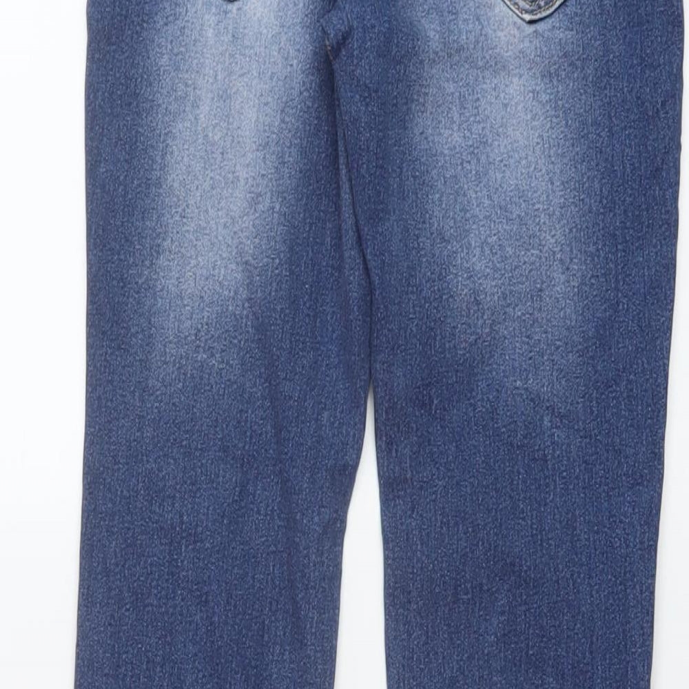 Denim & Co. Womens Blue Cotton Skinny Jeans Size 6 L28 in Regular Button