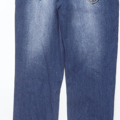 Denim & Co. Womens Blue Cotton Skinny Jeans Size 6 L28 in Regular Button