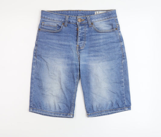 Denim & Co. Mens Blue Cotton Bermuda Shorts Size 30 in L10 in Regular Button