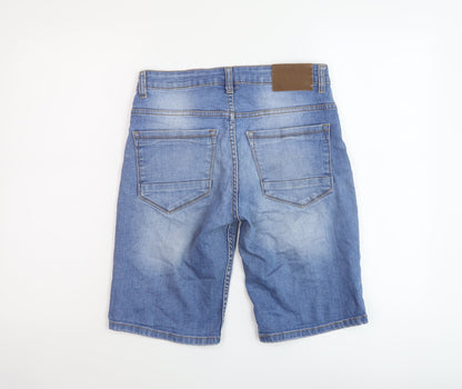 Denim & Co. Mens Blue Cotton Bermuda Shorts Size 30 in L10 in Regular Button