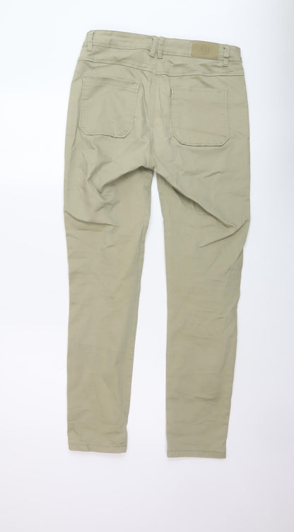 Miss Womens Green Cotton Straight Jeans Size 12 L30 in Regular Button