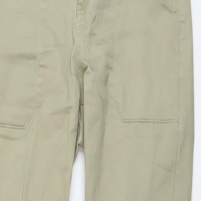 Miss Womens Green Cotton Straight Jeans Size 12 L30 in Regular Button