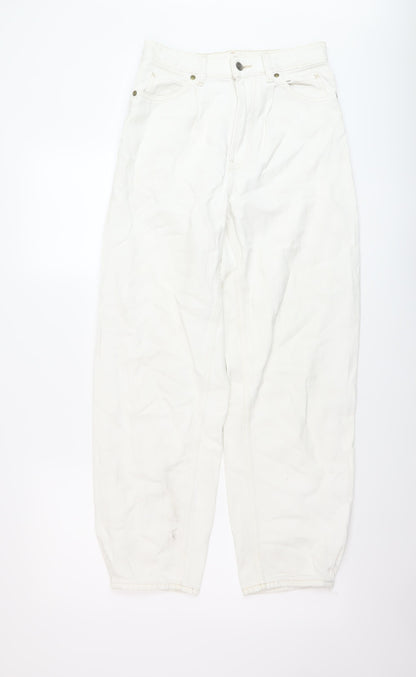 Lee Womens White Cotton Mom Jeans Size 26 L27 in Regular Button