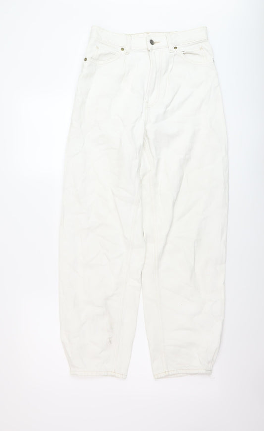 Lee Womens White Cotton Mom Jeans Size 26 L27 in Regular Button