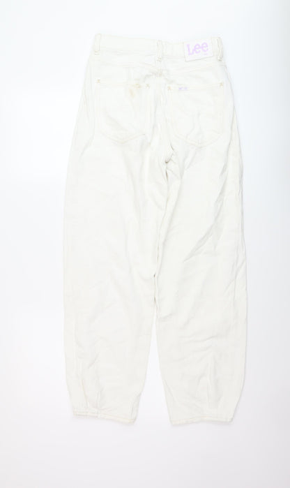 Lee Womens White Cotton Mom Jeans Size 26 L27 in Regular Button