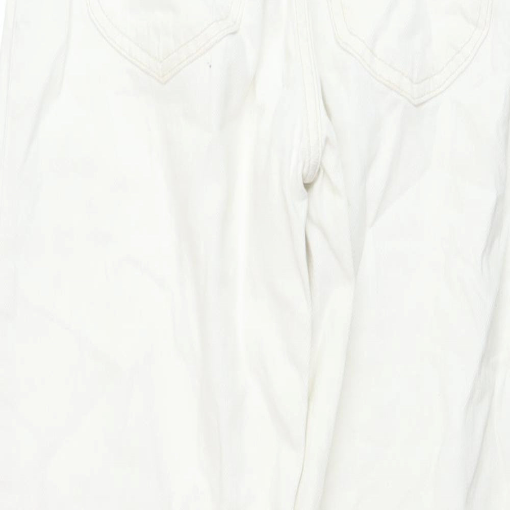 Lee Womens White Cotton Mom Jeans Size 26 L27 in Regular Button