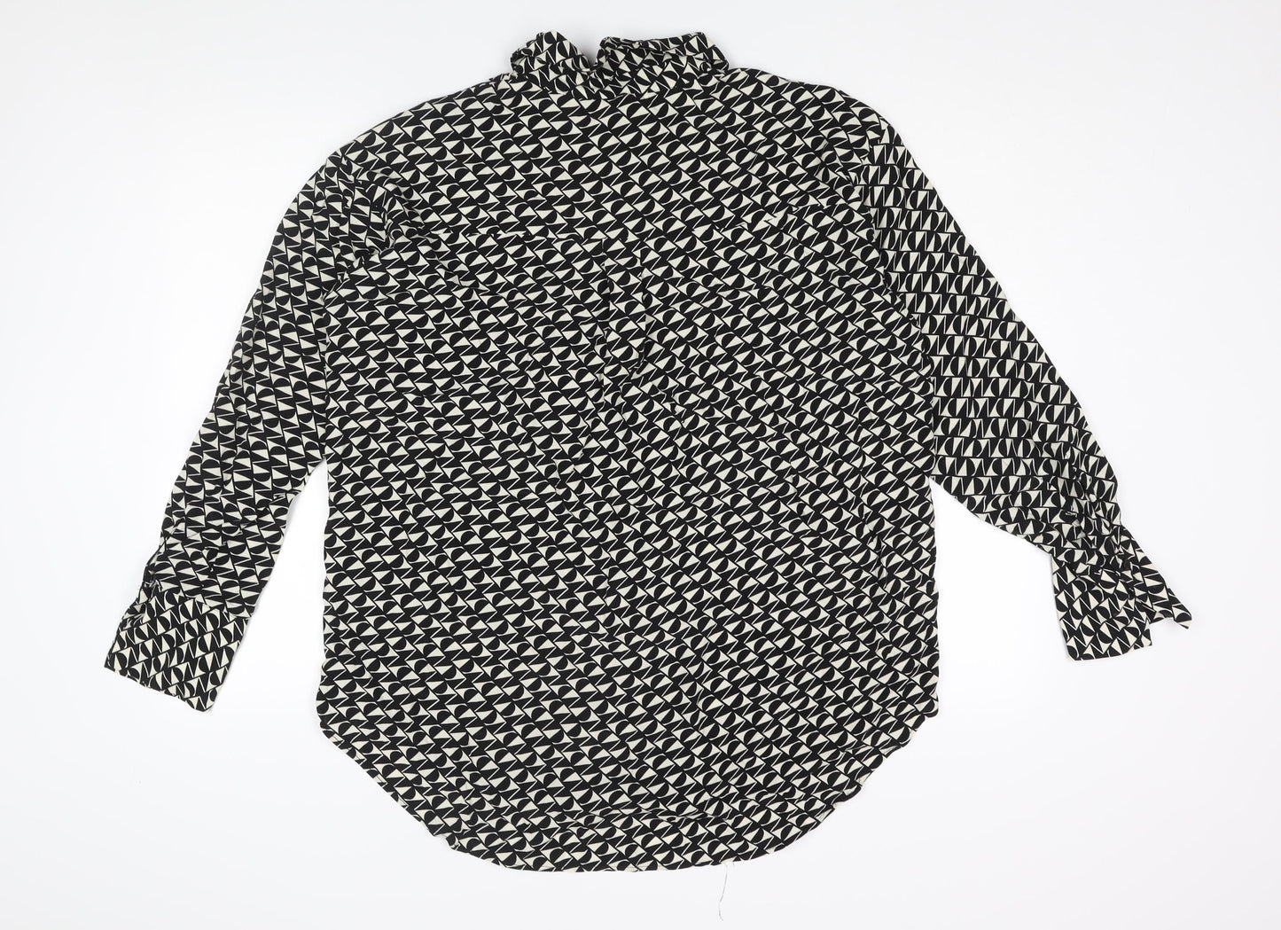 Womens UK Size 10 River Island Black Basic Button-Up