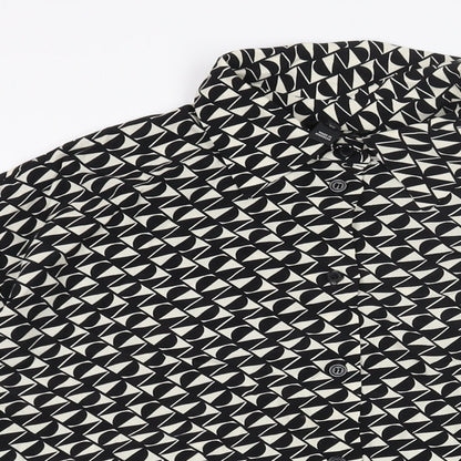 Womens UK Size 10 River Island Black Basic Button-Up