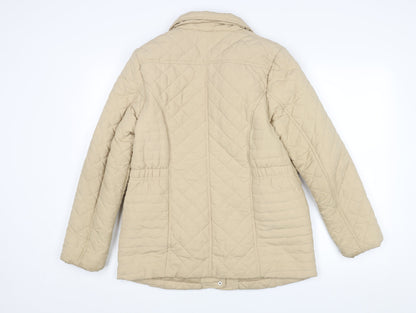 Dales Collection Womens Beige Quilted Coat Size 12 Zip