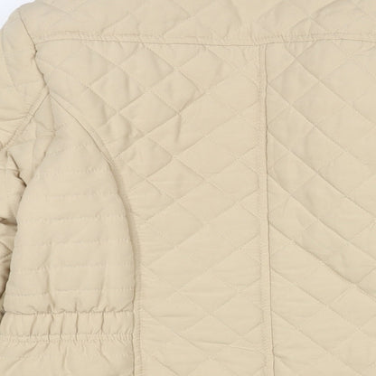 Dales Collection Womens Beige Quilted Coat Size 12 Zip
