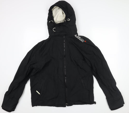 Mens UK Size XL Superdry Black Rain Coat