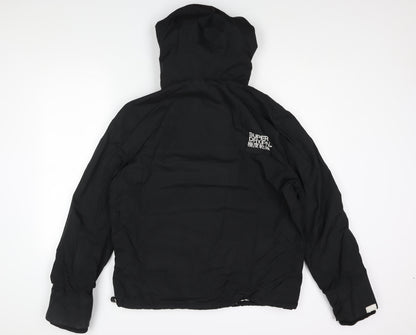 Mens UK Size XL Superdry Black Rain Coat