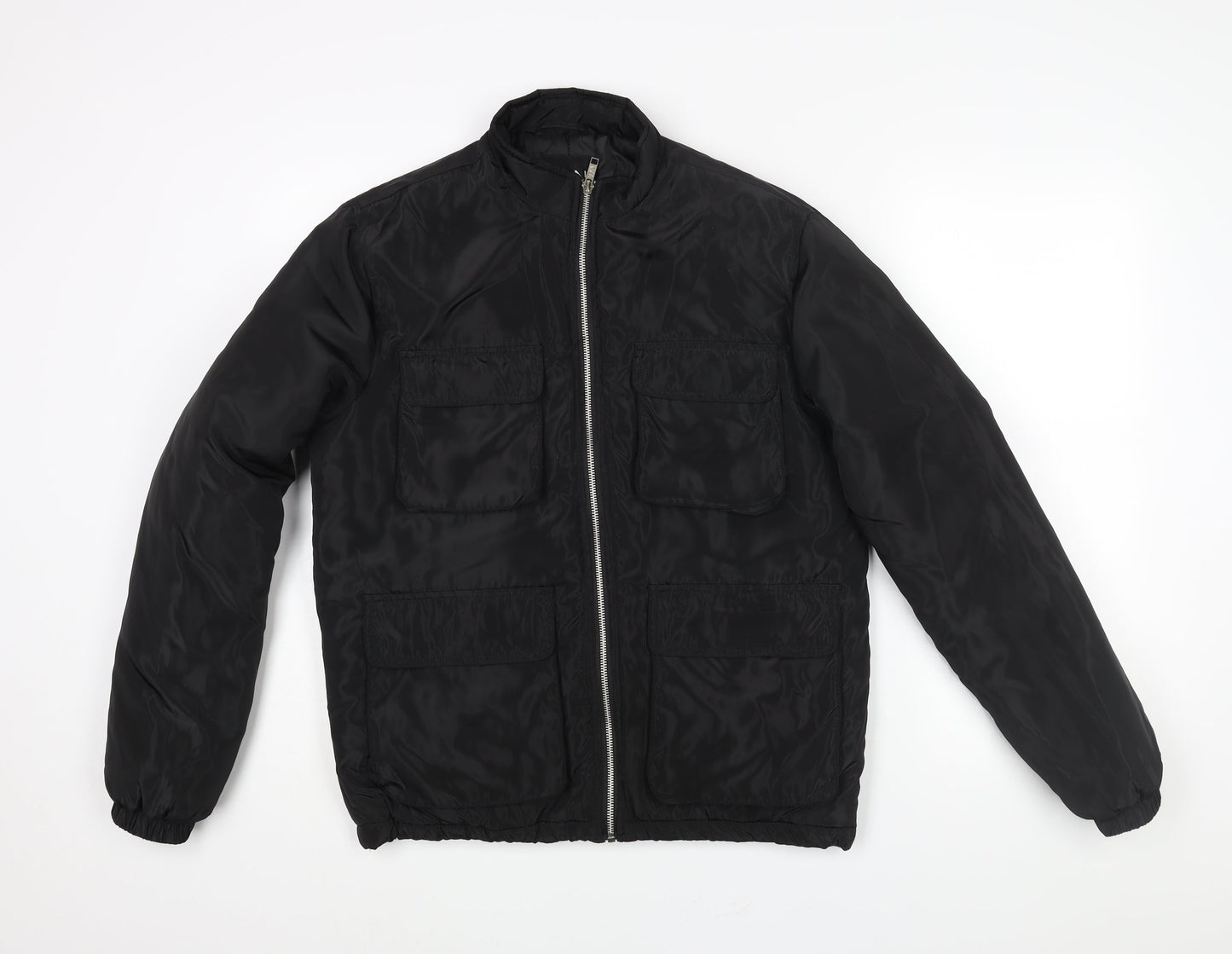 Mens UK Size S Boohoo Black Bomber Jacket