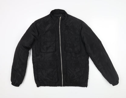 Mens UK Size S Boohoo Black Bomber Jacket
