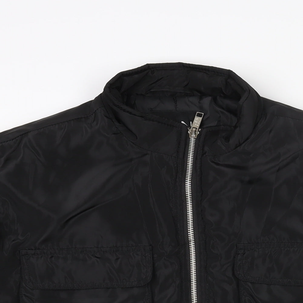 Mens UK Size S Boohoo Black Bomber Jacket