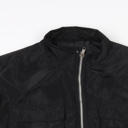 Mens UK Size S Boohoo Black Bomber Jacket