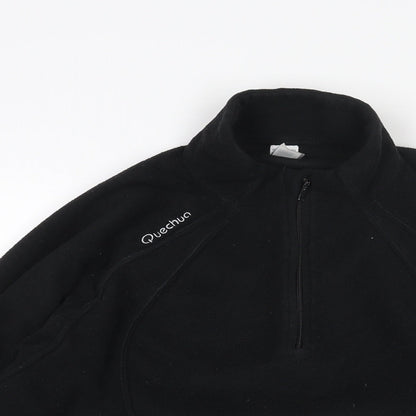 Quechua Womens Black Polyester Pullover Sweatshirt Size L Zip - Logo