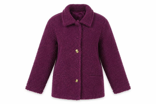 Womens UK Size 10 Damart Purple Pea Coat