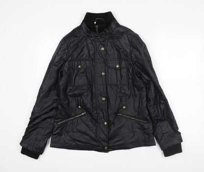 Womens UK Size 12 Marks and Spencer Black Quilted Coat