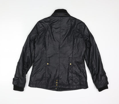 Womens UK Size 12 Marks and Spencer Black Quilted Coat