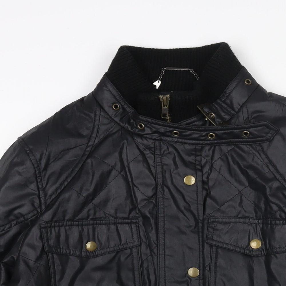 Womens UK Size 12 Marks and Spencer Black Quilted Coat