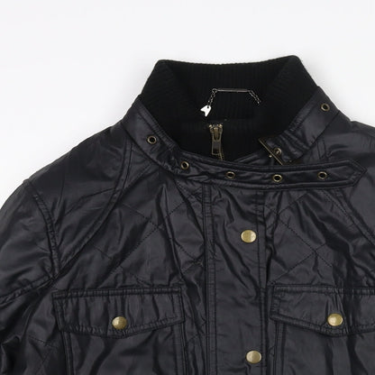 Womens UK Size 12 Marks and Spencer Black Quilted Coat