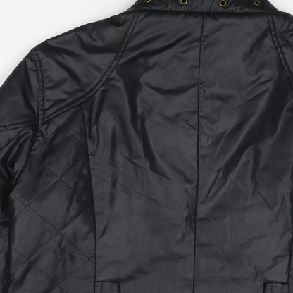 Womens UK Size 12 Marks and Spencer Black Quilted Coat