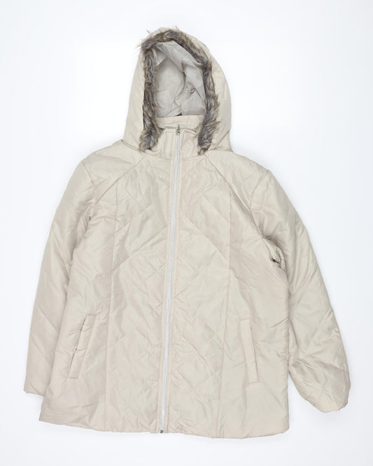 Womens UK Size M Anne De Lancay Beige Parka Coat