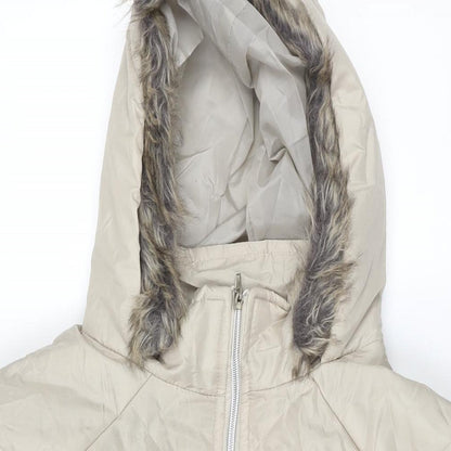 Womens UK Size M Anne De Lancay Beige Parka Coat
