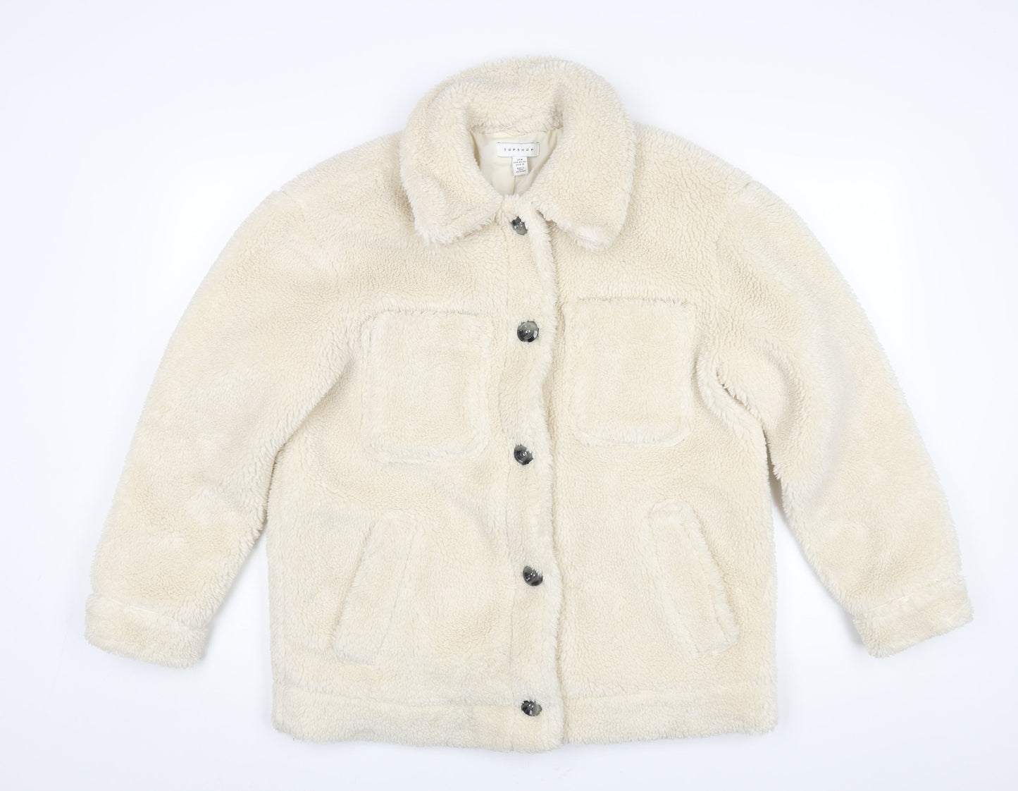Womens UK Size 12 Topshop Ivory Pea Coat
