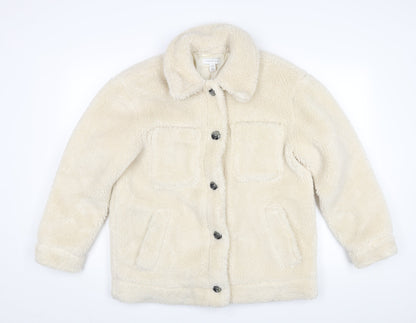 Womens UK Size 12 Topshop Ivory Pea Coat