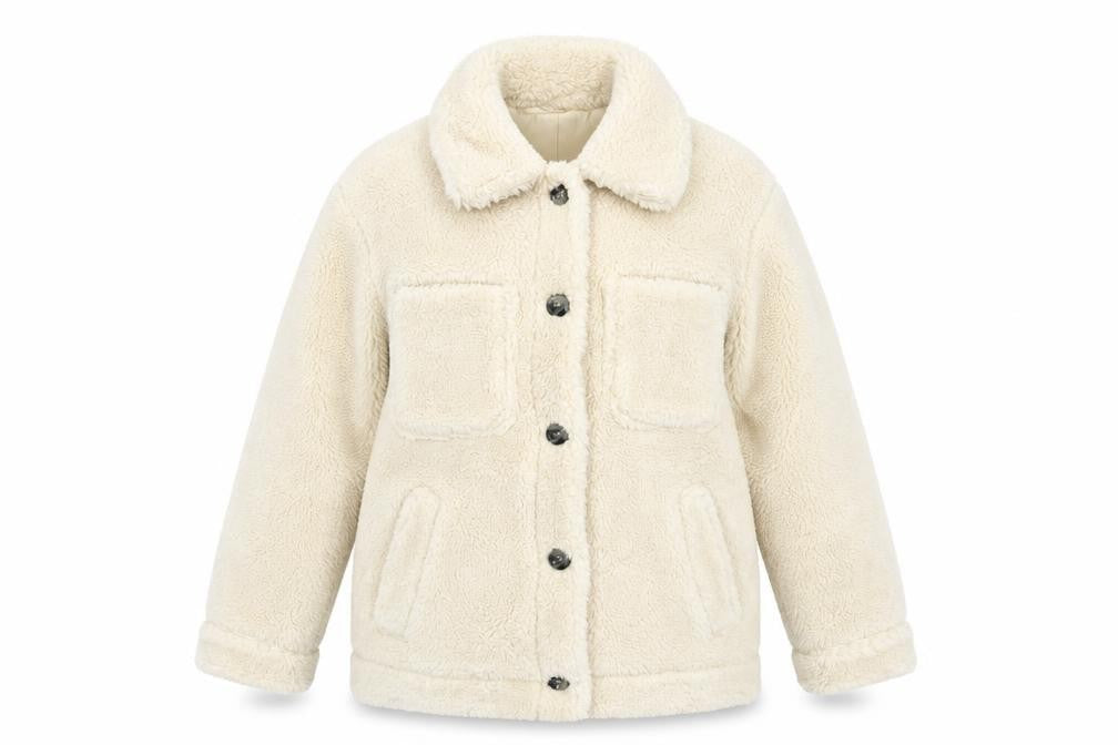 Womens UK Size 12 Topshop Ivory Pea Coat