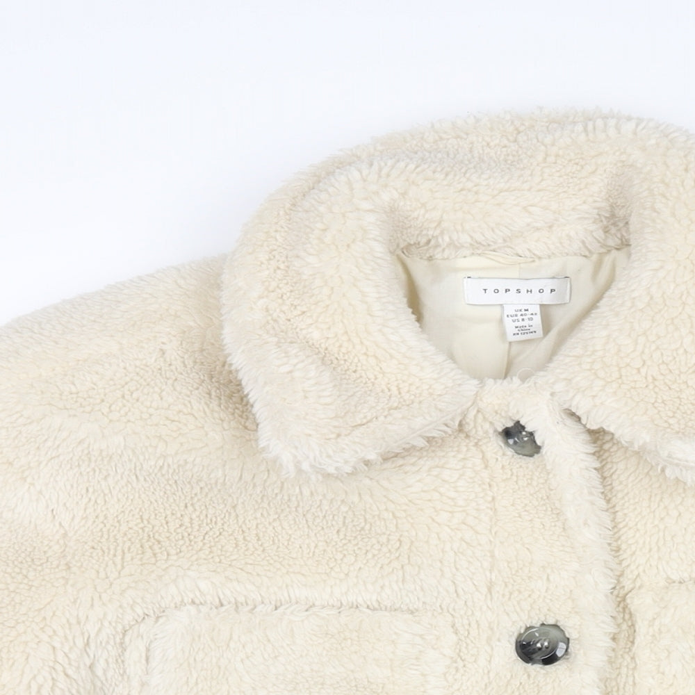 Womens UK Size 12 Topshop Ivory Pea Coat