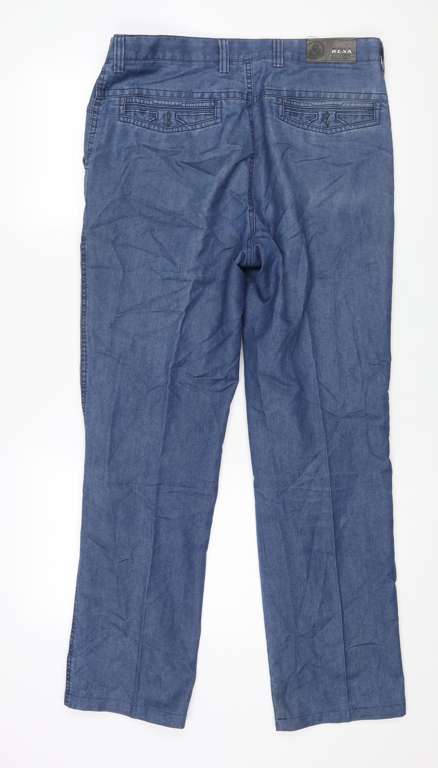 Mens UK Size 34 in RE&X Regular Fit Straight Blue Jeans