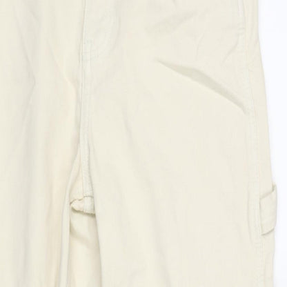 J. Galt Womens Ivory Cotton Boyfriend Jeans Size M L28 in Regular Zip - Cargo Style