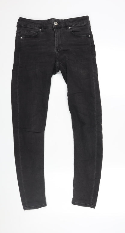 Divided by H&M Womens Black Cotton Skinny Jeans Size 8 L28 in Regular Zip