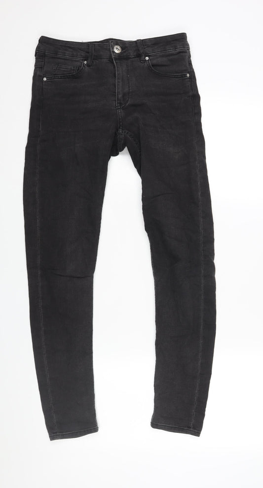 Divided by H&M Womens Black Cotton Skinny Jeans Size 8 L28 in Regular Zip