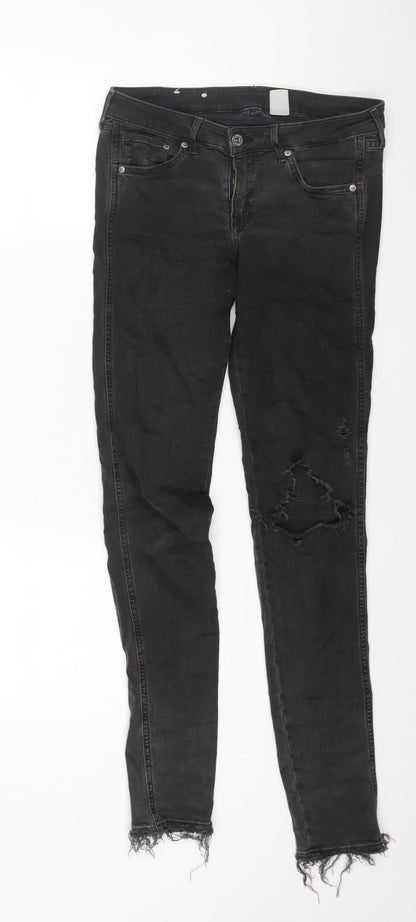 H&M Mens Black Cotton Skinny Jeans Size 29 in L32 in Regular Zip