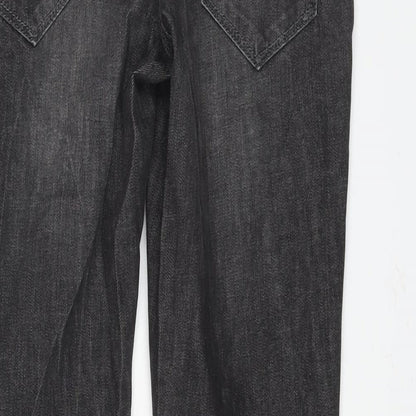 Falmer Womens Grey Cotton Straight Jeans Size 8 L29 in Regular Zip