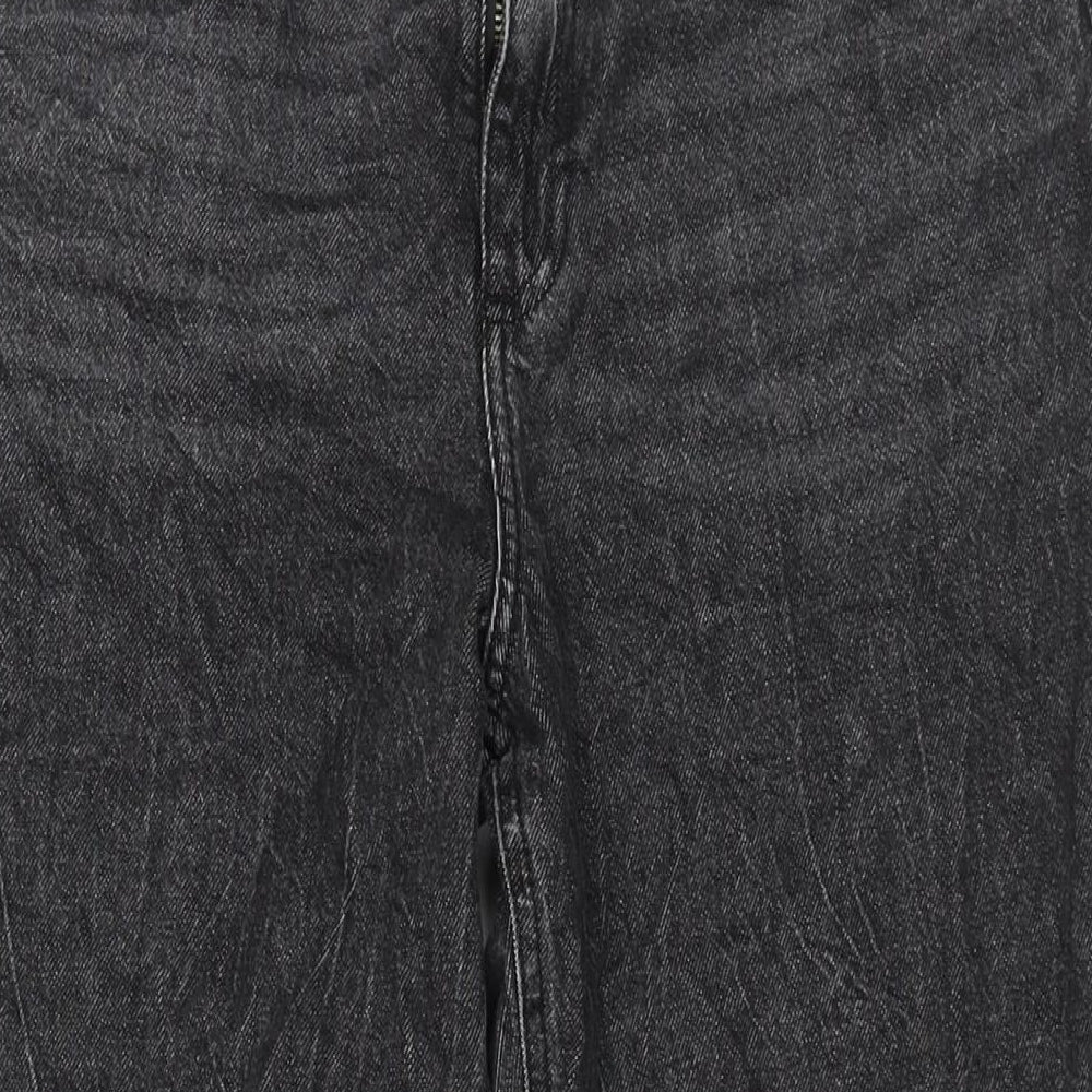 George Womens Black Cotton Mom Jeans Size 14 L28 in Regular Zip